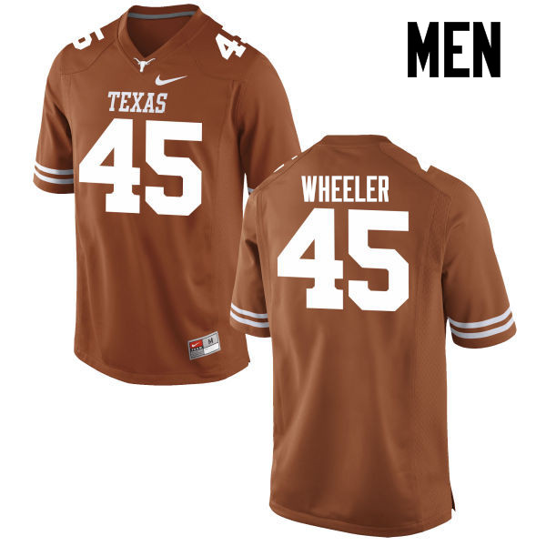 Men #45 Anthony Wheeler Texas Longhorns College Football Jerseys-Tex Orange